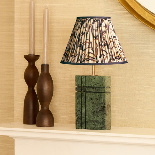 Criss Cross cordless table lamp in green marble
