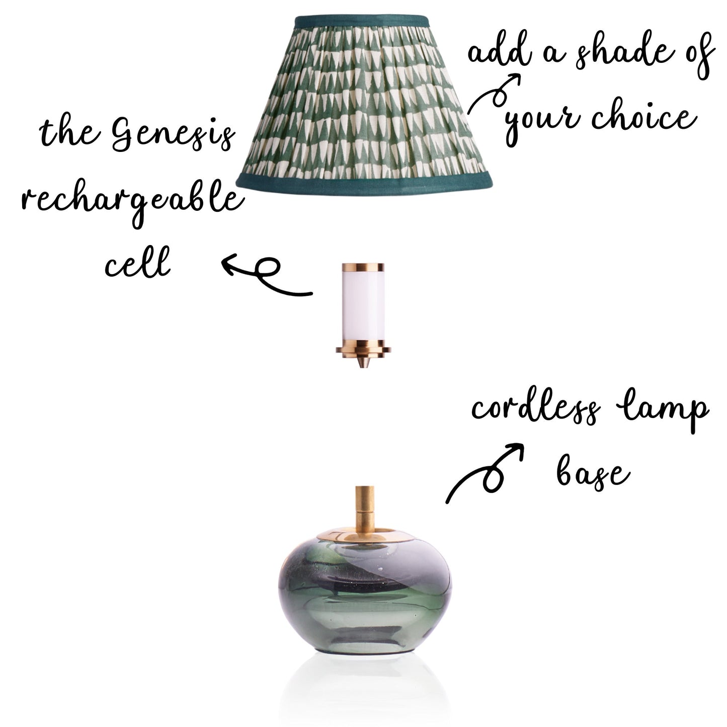 Tiddly Pomme cordless table lamp in green